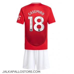 Manchester United Casemiro #18 Kotipaita Lapsille 2024-25 Lyhythihainen (+ shortsit)